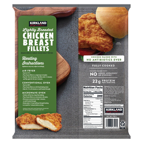 Kirkland Signature Lightly Breaded Chicken Breast Fillet, 3 lbs