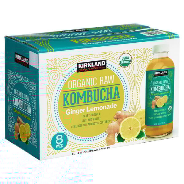 Kirkland Signaure Organic Raw Kombucha, 16 fl oz, 8-count