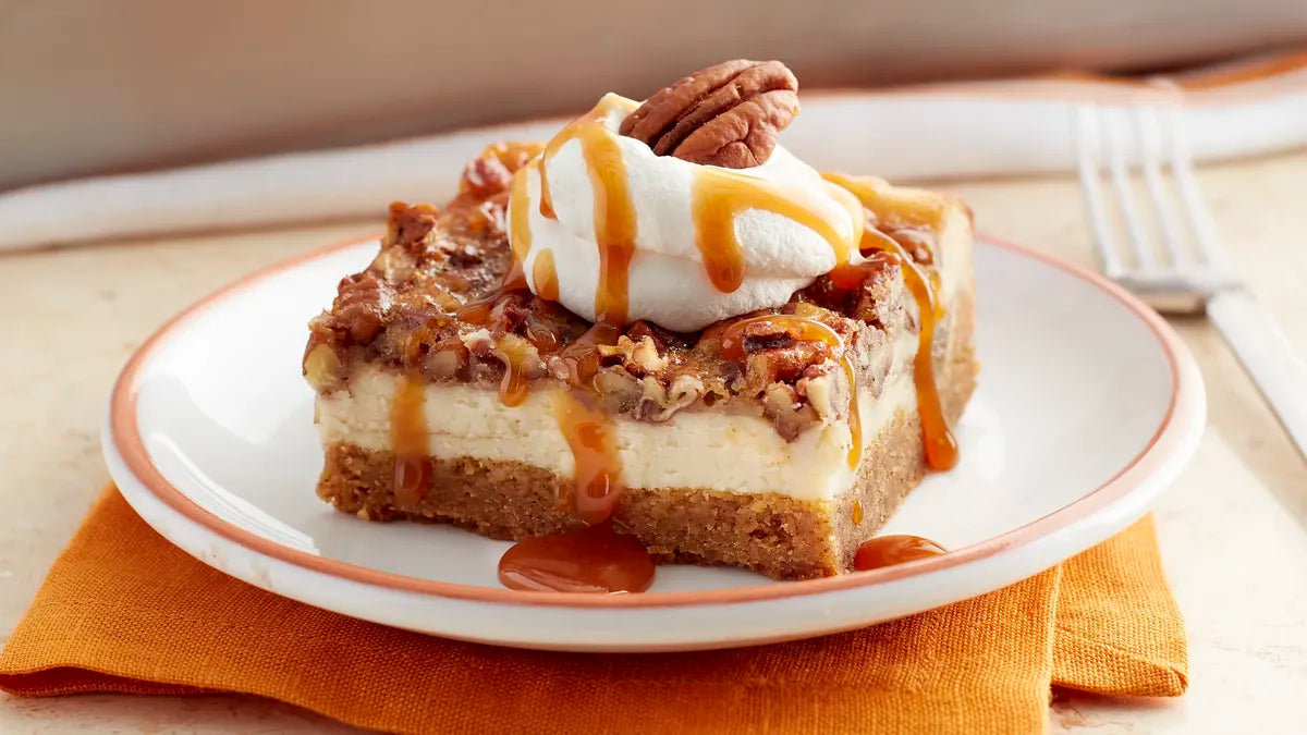 🥧 Pumpkin Cheesecake Bars with Pecan Crust – Ribera2Go.com