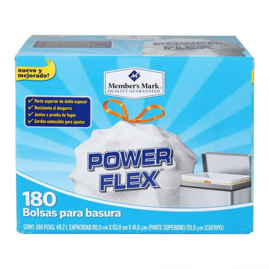Member's Mark Power Flex Trash Bags 180 units 12-Gallon