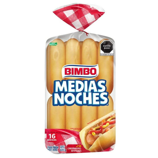Bimbo Medias Noches Hot Dog Buns, 16 pieces