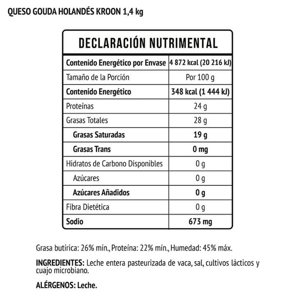 Holland Kroon Gouda Cheese, 1.4 kg