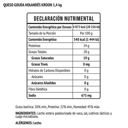 Holland Kroon Gouda Cheese, 1.4 kg