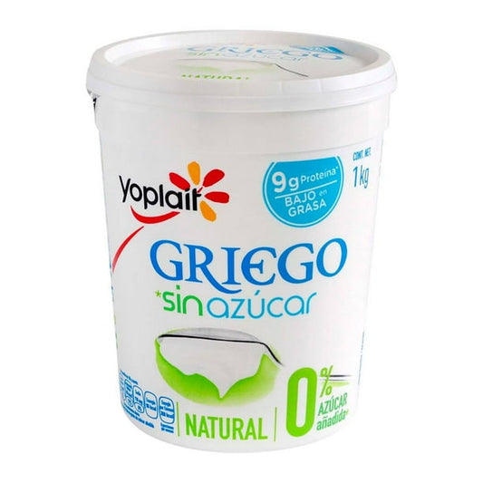 Yoplait Natural Greek Yogurt - 0% Added Sugar & High Protein (Large 2 kg Tub)