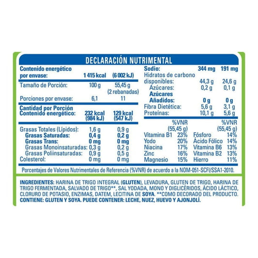 Bimbo Zero Zero Bread, 2-pack (610g each)