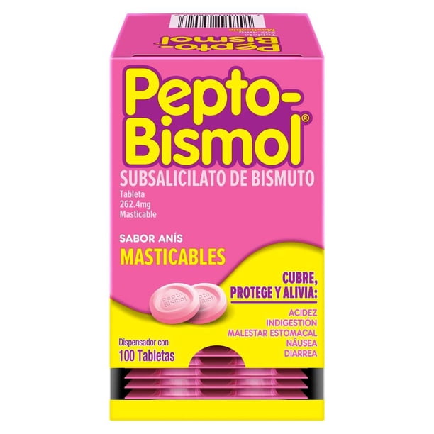 Pepto Bismol Original Flavor Chewable Tablets, Upset Stomach & Diarrhea Relief, 100 Count
