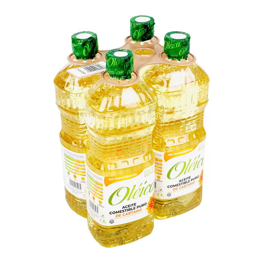 Oléico Pure Safflower Cooking Oil (4-pack, 825 ml each)