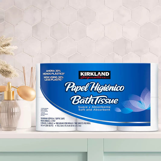 Kirkland Signature Bath Tissue, 2-Ply, 4.5" x 4", 380 Sheets, 30 ct