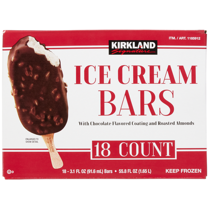 Kirkland Signature Ice Cream Bars, 3.1 fl oz, 18 ct