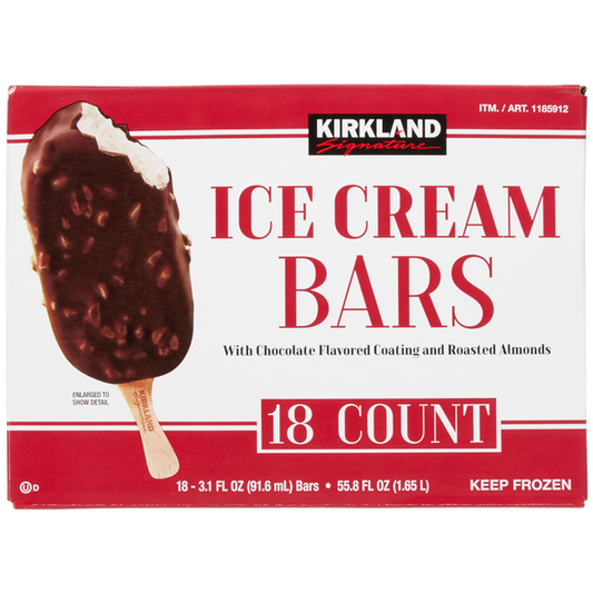 Kirkland Signature Ice Cream Bars, 3.1 fl oz, 18 ct