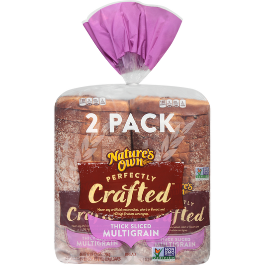 Nature’s Own Multigrain Bread, Thick Sliced, 22 oz, 2 ct