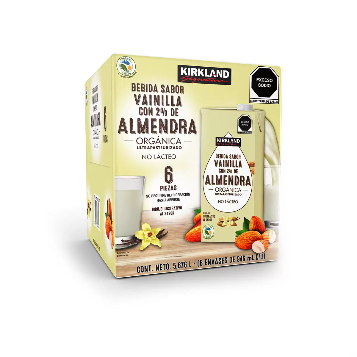 Kirkland Signature Organic Vanilla Almond Milk, 6-pack,  946ml