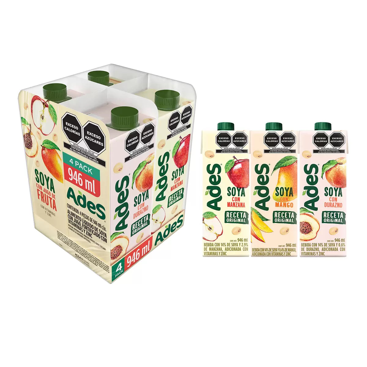 Ades Soy Drink with Fruit Juice 4 / 946 ml