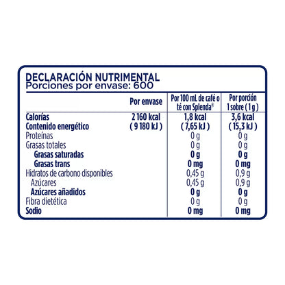 Splenda 0 Calorie Sweetener 600 packets