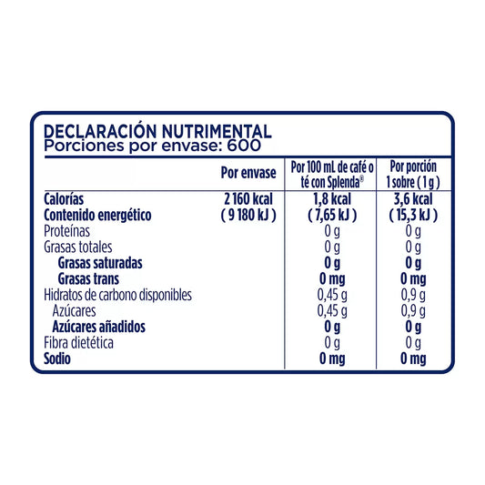 Splenda 0 Calorie Sweetener 600 packets