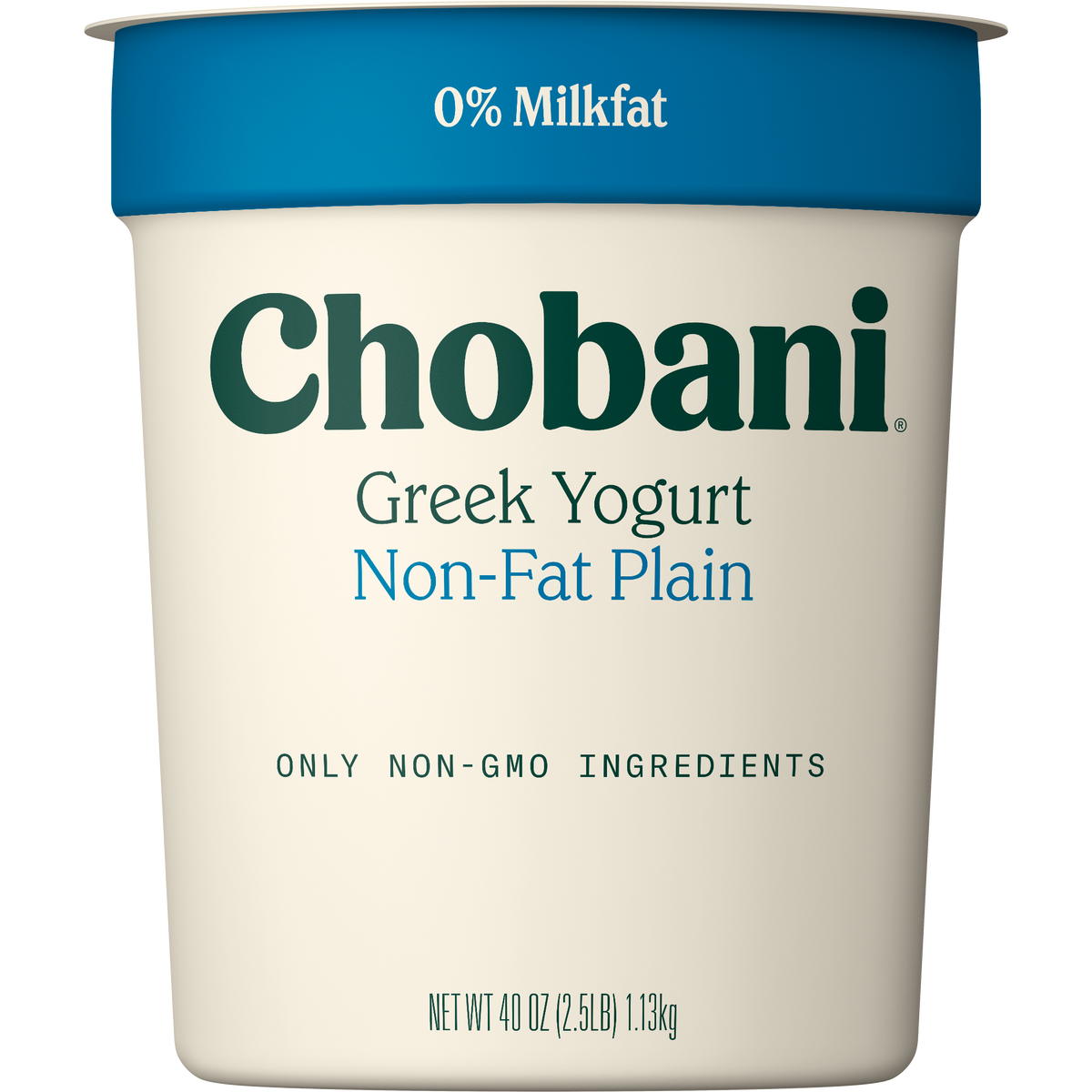 Chobani Non-Fat Greek Yogurt, Plain, 40 oz