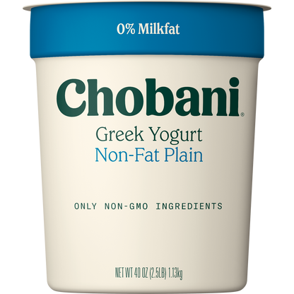 Chobani Non-Fat Greek Yogurt, Plain, 40 oz
