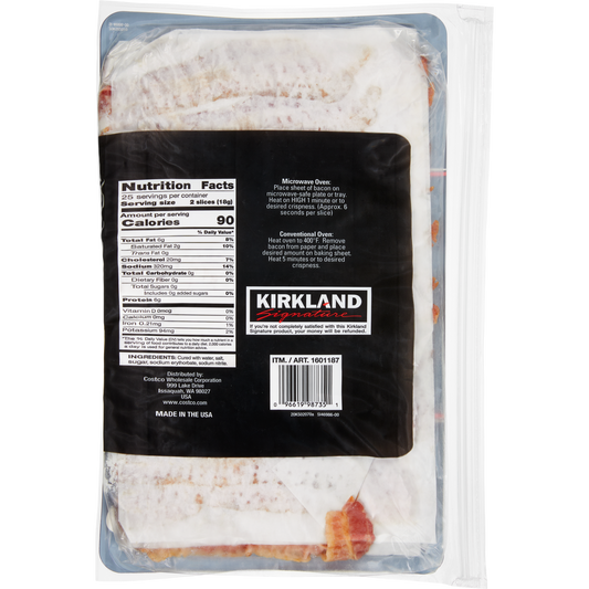 Kirkland Signature Fully-Cooked Bacon, Hickory Wood Smoked, 1 lb