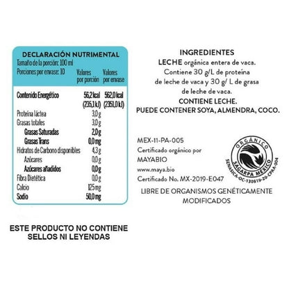 Bové: Organic Whole Milk - UHT / Shelf-Stable (1 Liter)
