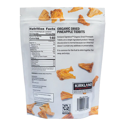 Kirkland Signature Organic Dried Pineapple Tidbits, 26 oz