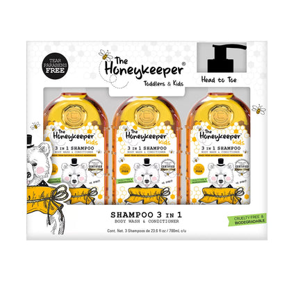 The Honeykeeper 3-in-1 Shampoo with Honey (3-pack, 700 ml each)
