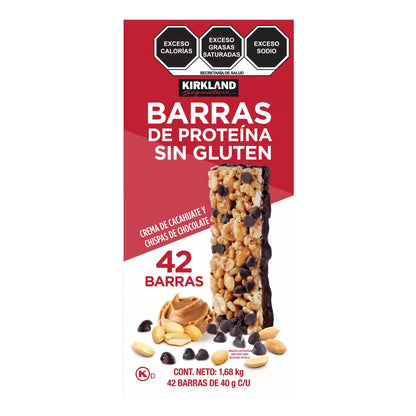 Kirkland Signature Chewy Protein Bar, Peanut Butter & Semisweet Chocolate Chip, 1.41 oz, 42-Count