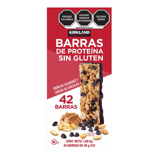 Kirkland Signature Chewy Protein Bar, Peanut Butter & Semisweet Chocolate Chip, 1.41 oz, 42-Count