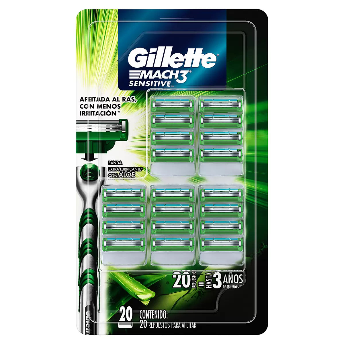 Gillette Mach3 Sensitive Razor Blade Refills (20-pack)