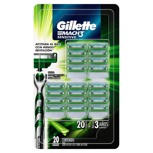 Gillette Mach3 Sensitive Razor Blade Refills (20-pack)