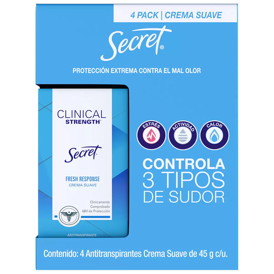 Secret Clinical Strength Antiperspirant Cream (4-pack, 45 g each)