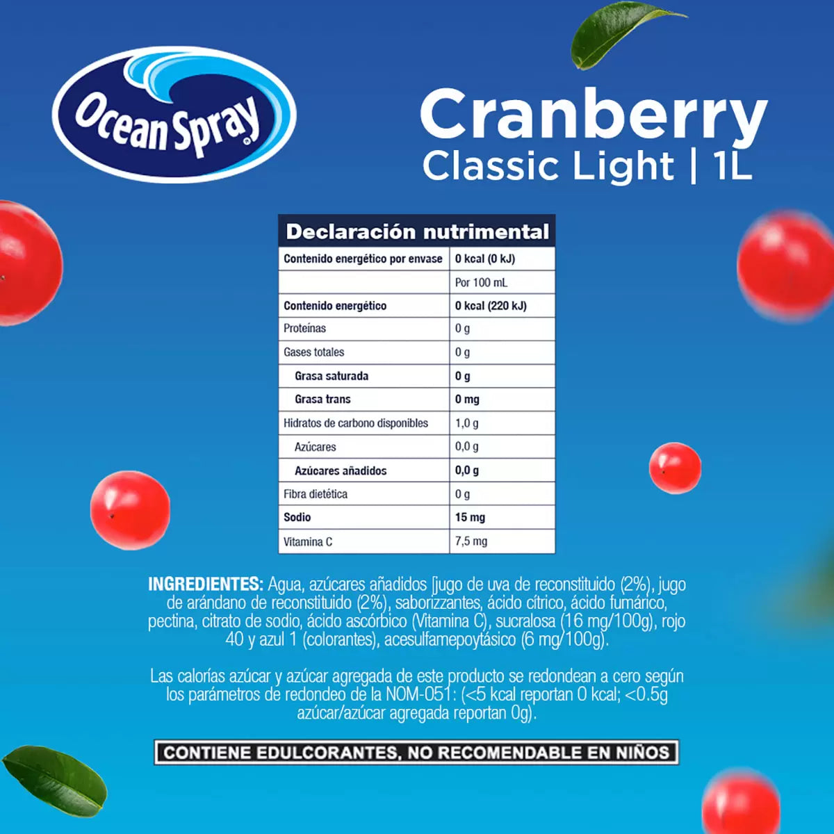 Ocean Spray Cranberry Juice Light 6 pz /1L
