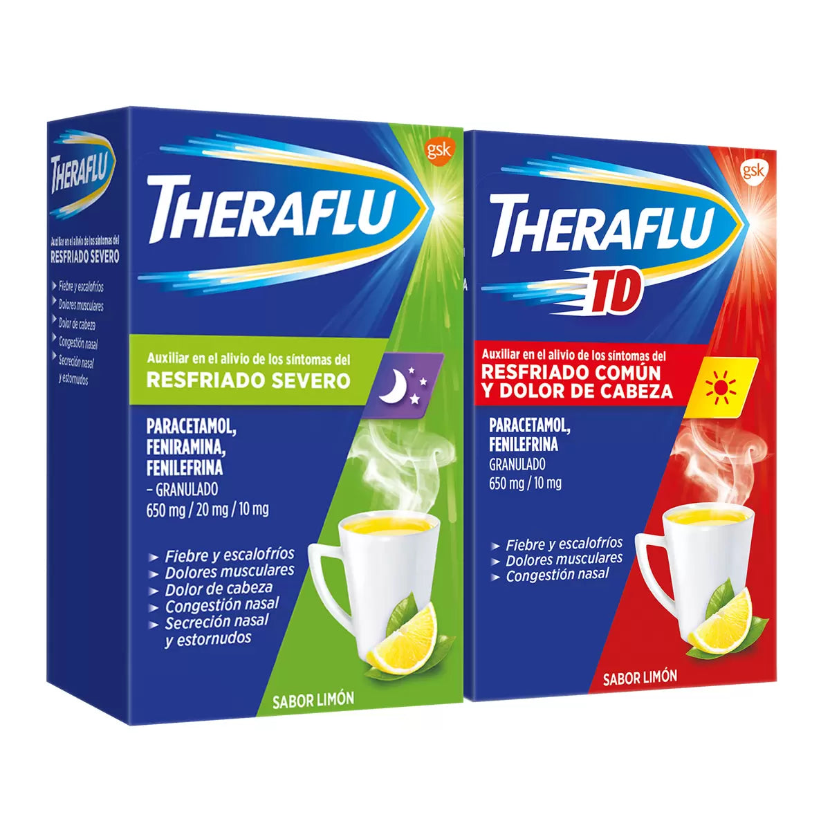 Theraflu Day & Night Severe Cold & Flu Relief, Lemon Flavor