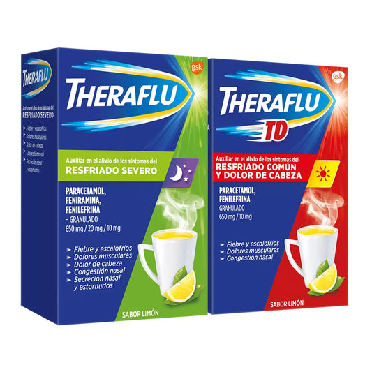 Theraflu Day & Night Severe Cold & Flu Relief, Lemon Flavor