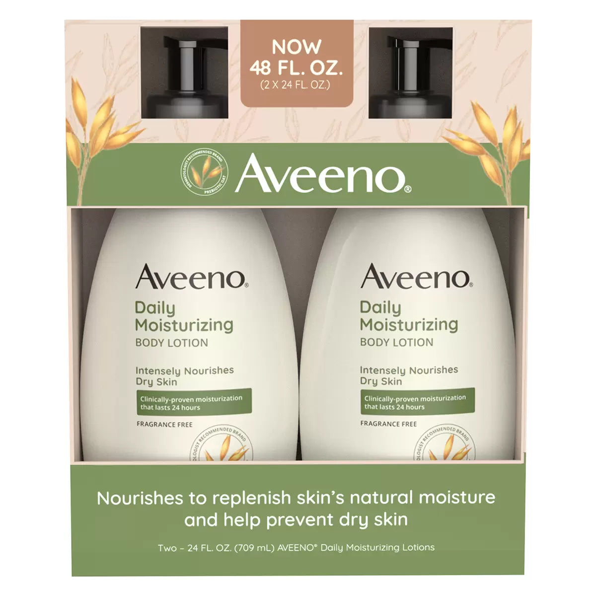 Aveeno Daily Moisturizing Body Lotion (2-pack, 709 ml each)