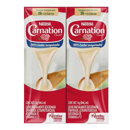 Nestlé Carnation Clavel Evaporated Milk (4-pack, 1 L each)