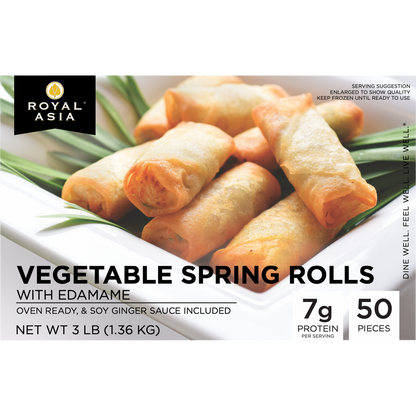 Royal Asia Vegetable Spring Rolls With Edamame, 50 ct