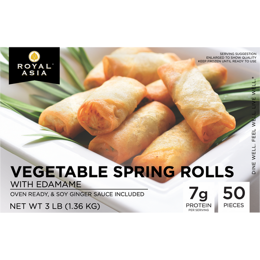 Royal Asia Vegetable Spring Rolls With Edamame, 50 ct