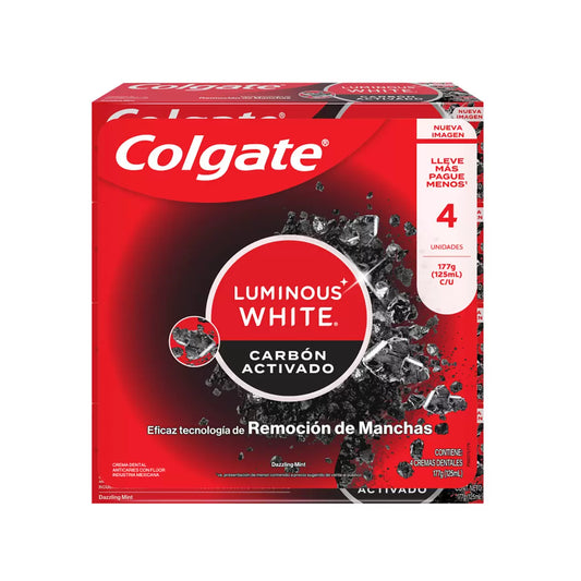 Colgate Luminous White Charcoal Toothpaste (4-pack)