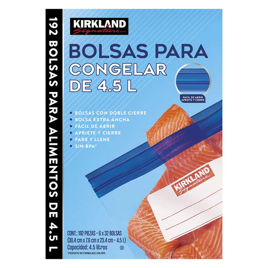 Kirkland Signature Food Freezer Bags, 192 count of 4.5 L