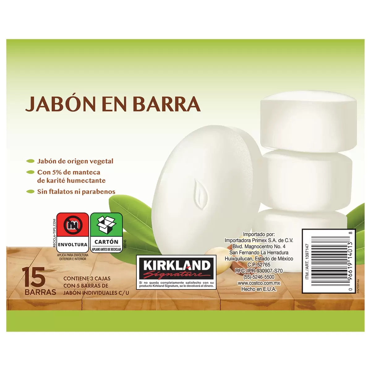 Kirkland Signature Bar Soap with Shea Butter, 15 Bars