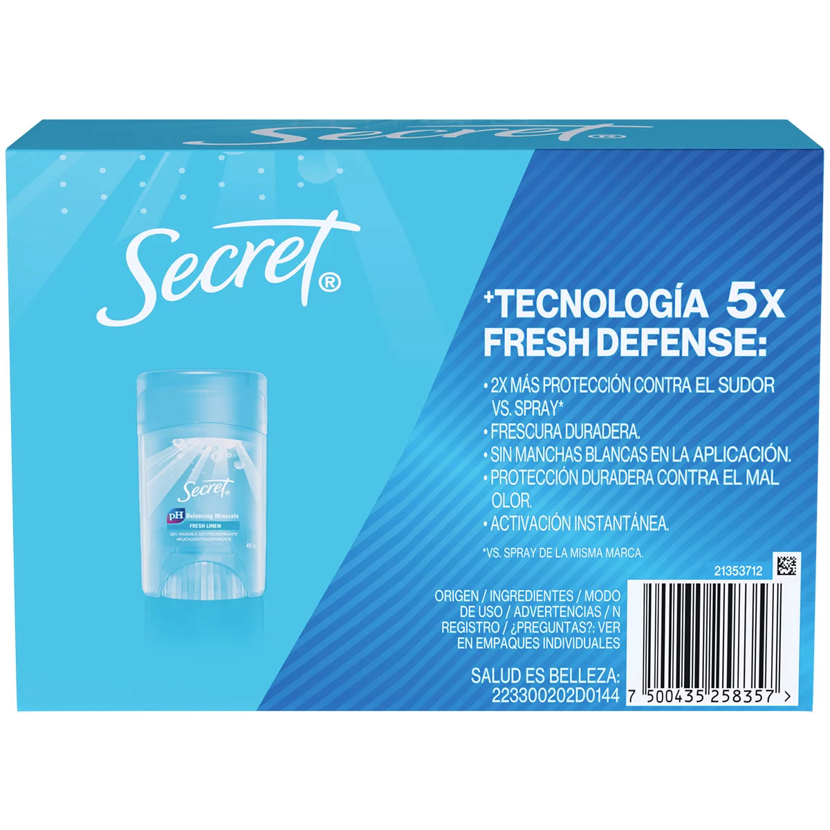 Secret Fresh Linen Clear Gel Antiperspirant (6-pack, 45 g each)