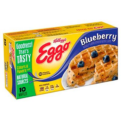 Kellogg's Eggo Blueberry Frozen Waffles - 10 Pack (35g each)