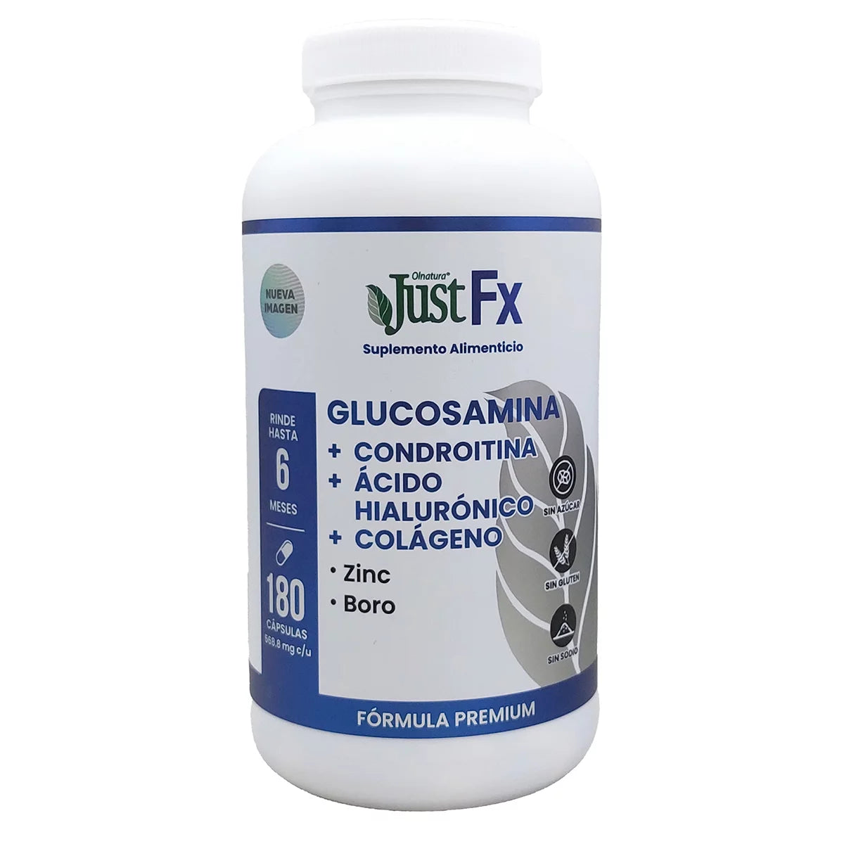 JustFX Joint Support Formula: Glucosamine, Chondroitin, Collagen & Hyaluronic Acid - 180 Capsules Bottle