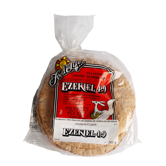Ezekiel 4:9 Sprouted Multigrain Pita Bread (10 oz / 283g) - Frozen
