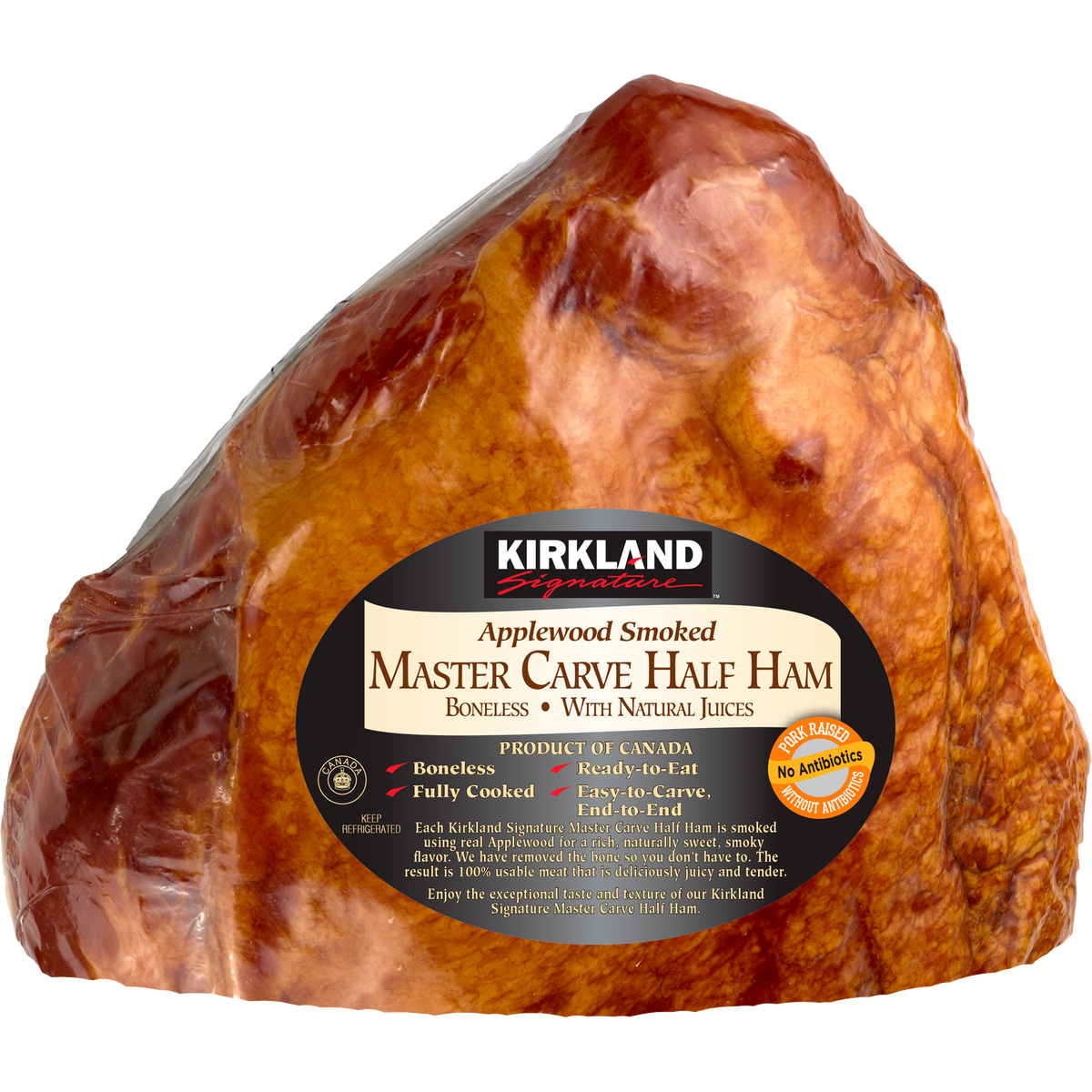 Kirkland Signature Master Carve Half Ham, Applewood Smoked 1.7kg