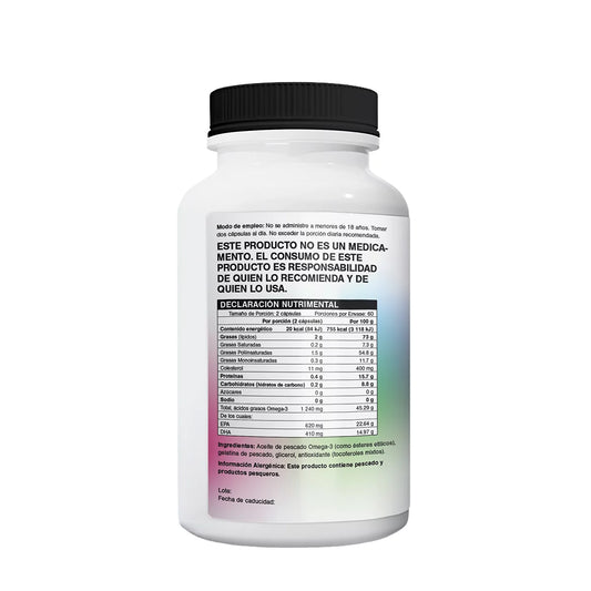 Lysi Omega-3 Fish Oil Supplement - 120 Capsules Bottle