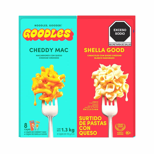 GOODLES Protein Mac & Cheese Assortment Pack - 8 Boxes (6 oz / 170 g each)