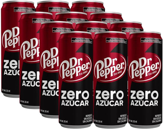 Dr Pepper Zero Sugar, 355ml Cans (Pack of 12)