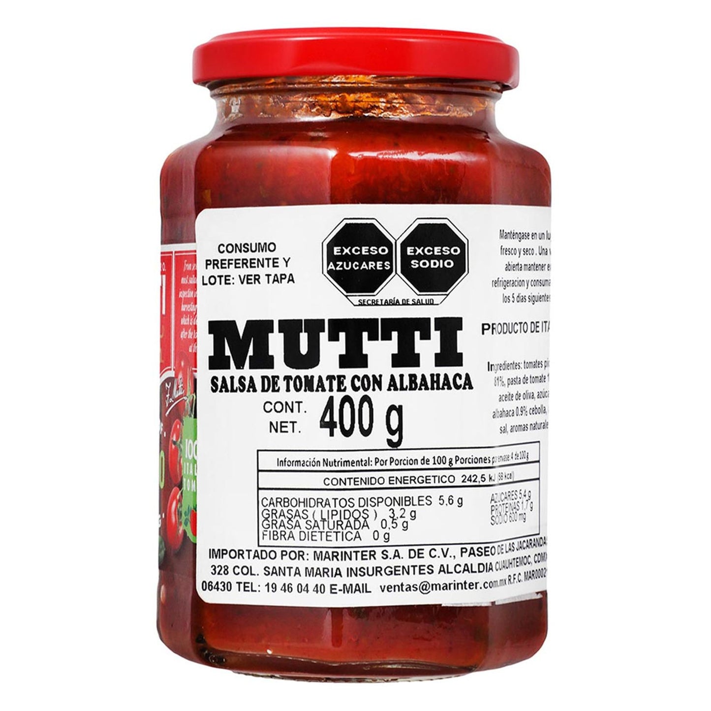 Mutti Tomato Sauce with Basil - 400 g