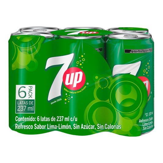 7UP Zero Sugar Lemon Lime Soda, 6-Pack Mini Cans
